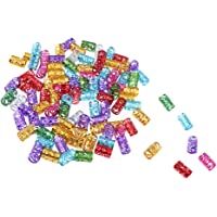 100 Unidades Dreadlocks Beads Anillos de Extensión de Pelo Ajustables Decoración de Cabello Trenzado - Color mezclado